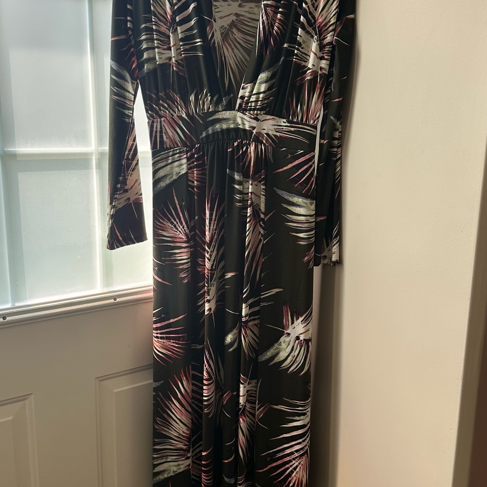 Fashion Nova Green, Black and Pink Patterned Dress